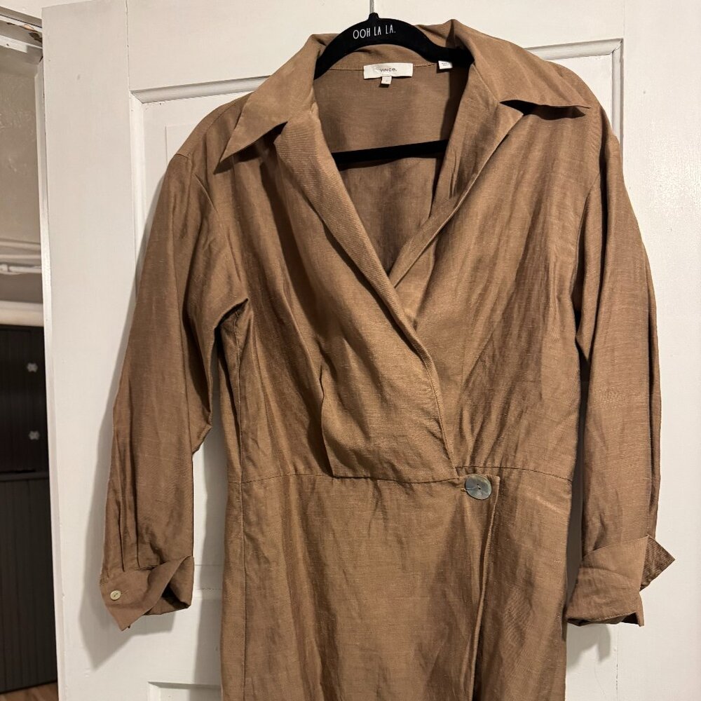 Vince size 6 dress linen mix fabric